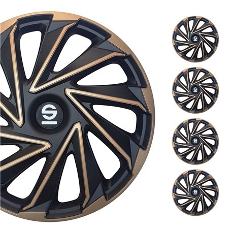 Sparco Enjoliveurs Varese - 15-pouces - Doré/Noir - Set de 4 pièces
