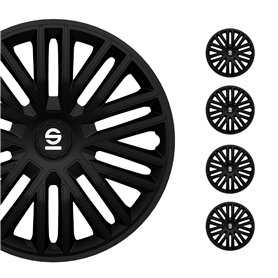 Sparco Enjoliveurs Bergamo - 16-pouces - Noir - Set de 4 pièces
