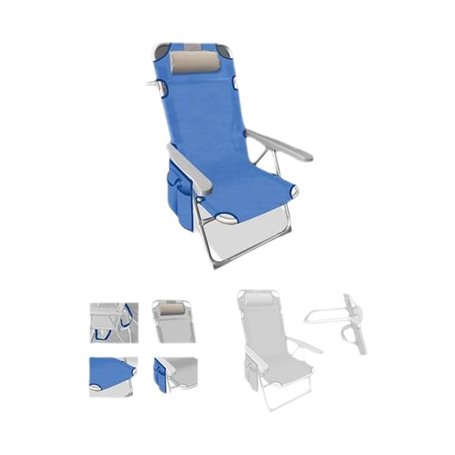 Chaise de Plage Bleu Gris