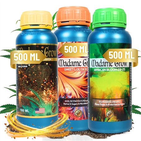 MADAME GROW - Engrais pour la croissance et la floraison - GROWTH BASIC KIT (3x500 ml)