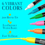 Pinturale Arts Set 6 Feutre Craie Effacable Tableau Noir | Pointe 2mm | Stylo Craie Pour Tableau Noir Effacable | Crayon Craie P