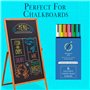 Pinturale Arts Set 6 Feutre Craie Effacable Tableau Noir | Pointe 2mm | Stylo Craie Pour Tableau Noir Effacable | Crayon Craie P