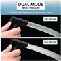 Douchette wc noir acier inox kit complet avec 2 metres de tuyau flexible extra long support et vanne de derivation