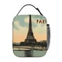 BROLEO Sac à déjeuner isotherme portable motif carte postale vintage imprimé sac à déjeuner réutilisable durable pour homme et f