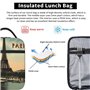 BROLEO Sac à déjeuner isotherme portable motif carte postale vintage imprimé sac à déjeuner réutilisable durable pour homme et f