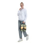 BROLEO Sac à déjeuner isotherme portable motif carte postale vintage imprimé sac à déjeuner réutilisable durable pour homme et f