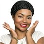 Tubi Filet à cheveux en maille au crochet - Bonnet épais et court - Pour femme - Noir