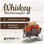 STREND PRO Chariot à fleurs en forme de tonneau de whisky,Sur roues,Design nostalgique en imitation bois réaliste,Pour l'intérie