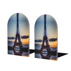 Serre-livres en bois imprimé Tour Eiffel - Robuste et résistant - Pour la maison