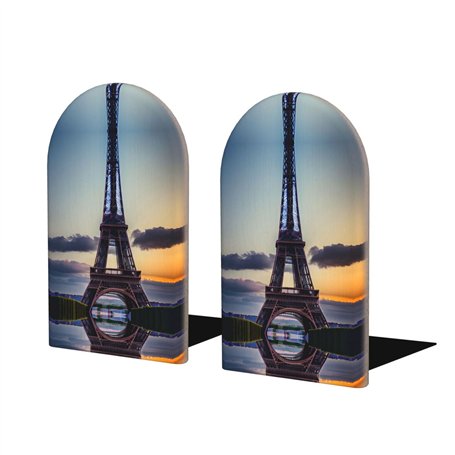 Serre-livres en bois imprimé Tour Eiffel - Robuste et résistant - Pour la maison
