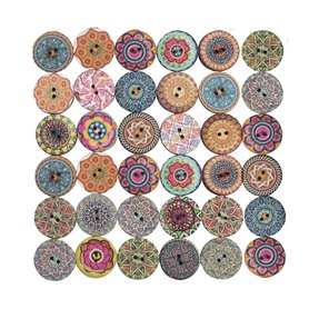 Qincling 100 pcs Boutons en Bois pour travaux manuels