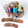 Qincling 100 pcs Boutons en Bois pour travaux manuels, 2,5 cm Assortis Vintage en Bois Rond Fleur Boutons Boutons décoratifs ave