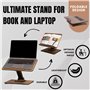 Vigo Support en bois pour livre de cuisine – Support pour ordinateur portable et livre de recettes – Réglable et pliable – Acces