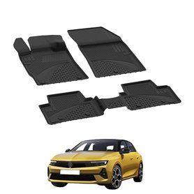 Lot de 5 tapis de sol de voiture compatibles avec Opel Astra L 2022-2024 - Sans odeur 4.5D - Ajustement toutes saisons - Tapis a