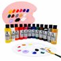 Lot de 12 peintures pour tissu de 60 ml avec or et argent – Couleurs textiles résistantes au lavage pour tissus clairs – Idéal p