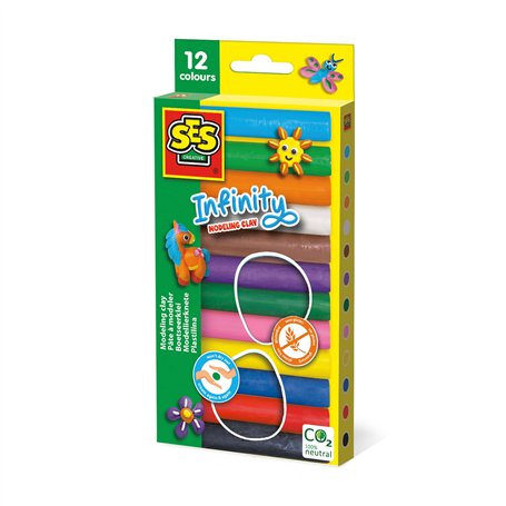 SES Creative- Pâte à Modeler Infinity-12 Paquets (180gr)
