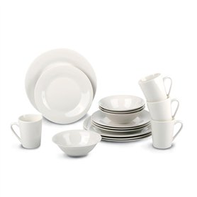 alpina Assiettes Service de Table 4 Personnes - Service d'Assiettes et Bols en Faïence - Assiettes Plates