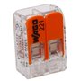 Kopp 33346415 WAGO Lot de 5 bornes à 2 Prises avec Levier pour Fils Flexibles Transparent/Orange 1