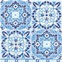 Lot de 20 serviettes à motif carrelage bleu et blanc - Pour bricolage - Motif : décoration de table - Découpage - Technique de s