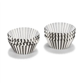 patisse 01734 Lot de 200 Caissettes à Cupcakes Papier Sulfurisé Rayé Noir et Blanc 5 cm
