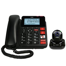 Fysic FX3960 Téléphone Filaire - avec émetteur d’Alarme SOS sans Fil - Grand écran rétroéclairé - s • Volume de la Sonnerie ampl
