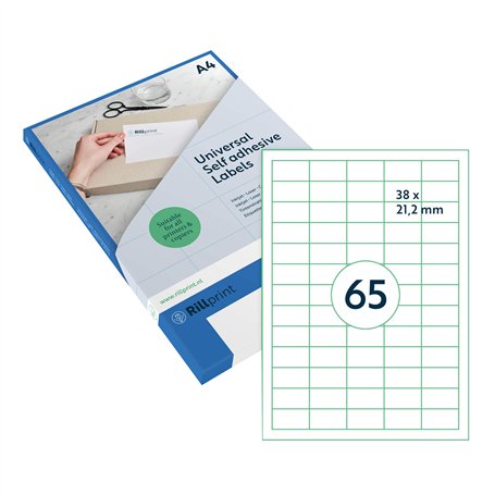 Rillprint Etiquettes auto-adhésives 6500 étiquettes 38 x 21
