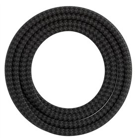 Calex 60 W 250 V - Cordon enroulé en tissu - Noir/gris - 3 m de long
