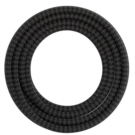 Calex 60 W 250 V - Cordon enroulé en tissu - Noir/gris - 3 m de long