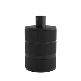 Calex 60 W 250 V E27 Support de lampe en aluminium à 3 anneaux Noir mat 48 mm