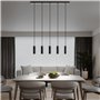 CALEX Suspension Moderne 5 Lumières GU10, Noir Mat, Spots Orientables, Câble Réglable 1,5m