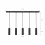 CALEX Suspension Moderne 5 Lumières GU10, Noir Mat, Spots Orientables, Câble Réglable 1,5m