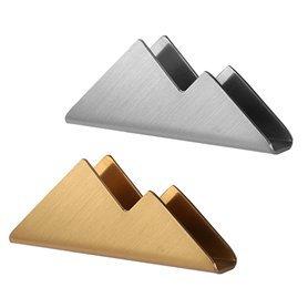 2 Pièces Porte-Cartes de Visite en Acier Inoxydable Présentoir Carte de Visite en Métallique Support de Carte de Visite Support