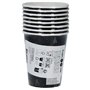 Folat Vaisselle Anniversaire Party Noir Or Argent Gobelets-Shining Glam-250 ml-8 pièces, 25045