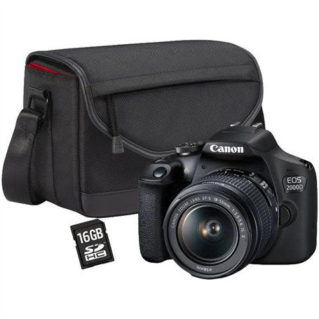 Canon EOS 2000D BK 18-55 IS + SB130 +16GB EU26 Kit d'appareil-photo SLR 24