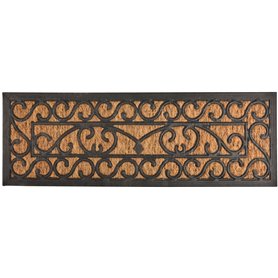 Esschert 's Design RB168 Paillasson en Caoutchouc et Fibre de Coco Noir/Marron 75 x 25 cm