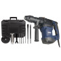 FERM Marteau perforateur 1500W - 4 fonctions - Vitesse variable - Incl. 3 forets et 2 burins