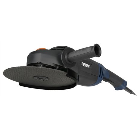 FERM Meuleuse d'angle 250W - 230mm - Interrupteur de sécurité - Verrouillage de broche - Soft start - Poignée latérale réglable