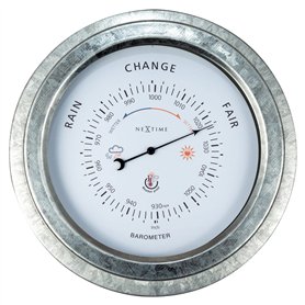 NeXtime Baromètre extérieur - Ø22CM - Métal - Galvanisé Orchid