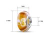Quiges Drops Femme Perle de Verre de Murano Charm Miel avec FleurBlanc