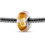 Quiges Drops Femme Perle de Verre de Murano Charm Miel avec FleurBlanc