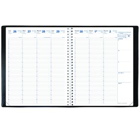 Quo Vadis - Agenda - Spiralé - 2025 - Euréquart - Semainier Planning - Français - Impala - Noir - 13 mois de décembre à décembre