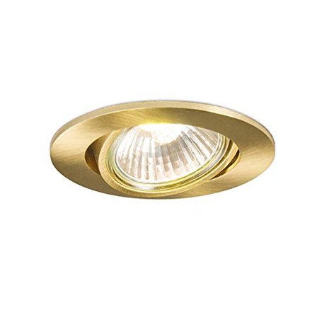 Qazqa cisco - Spot encastrable - 1 lumière - Ø 90 mm - Doré/Laiton - Design