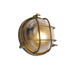 Qazqa nautica - Applique murale - 1 lumière - L 260 mm - Doré/Laiton - Rustique - éclairage extérieur - Garage/cellier