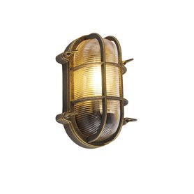 Qazqa nautica - Applique murale - 1 lumière - L 250 mm - Doré/Laiton - Rustique - éclairage extérieur - Garage/cellier