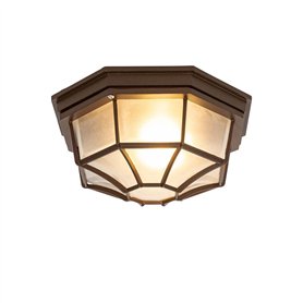 Qazqa bri - Plafonnier - Ø 26.5 cm - Brun rouille - Rustique - éclairage extérieur