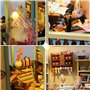 TOPBSFARNY Accessoires de maison de poupée en bois, kit de maison miniature à faire soi-même pour adultes, kit de maison de cout