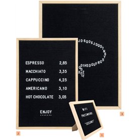 Securit Tableau avec lettres 60 x 80 cm en bois naturel et feutre - Comprend 360 lettres