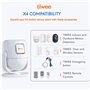 tiiwee X4 Détecteur de Mouvement et Alarme à Sirène 125 DB - Système d'Alarme Antivol - 2 Télécommandes et 2 Détecteurs de Porte