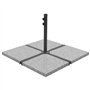 vidaXL Plaque de Poids Carrée pour Parasol Granit Gris Support Base de Parasol