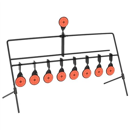vidaXL Cible de Tir avec Réinitialisation Automatique et 8+1 Cibles Robuste Arme à Air Cour Arrière Jardin Extérieur Compétition
